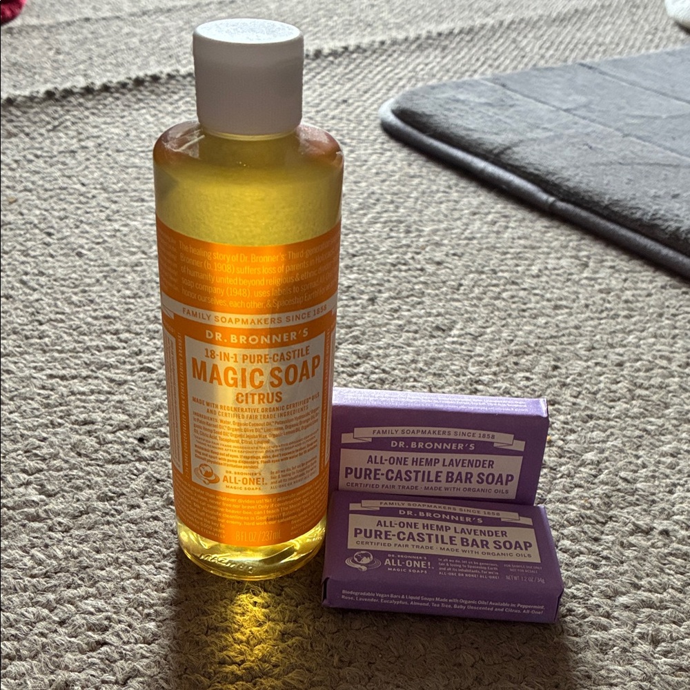 Citrus Liquid Soap and Lavender Bar Soap Set